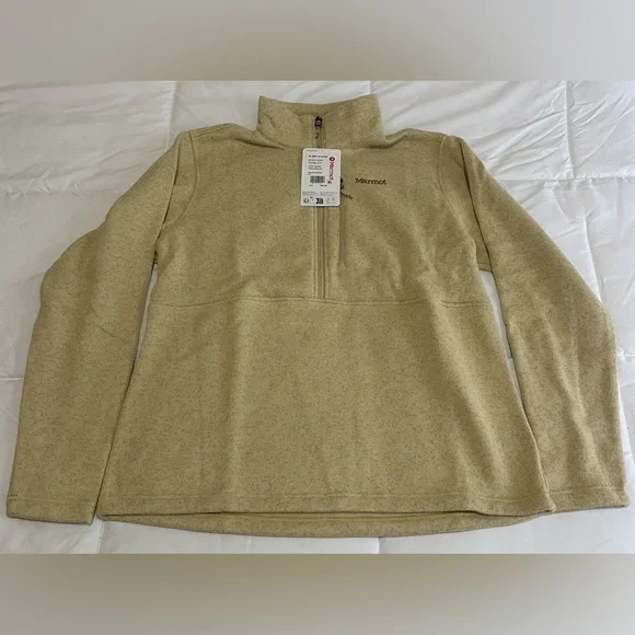New Marmot Women's Drop Line Jacket in Light Oak Sz XL Half Zip Sweater - Picture 3 of 6